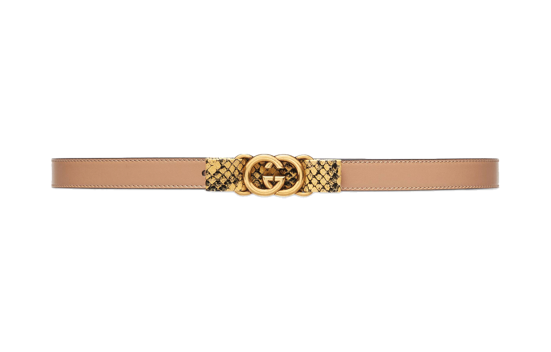 (Women) GUCCI Interlocking Double G Leather Belt for Women 2cm. 745788-AACAK-2741