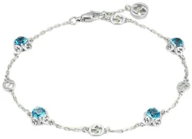 (Women) GUCCI Interlocking Double G Topaz 18K White Gold Bracelet for Women. 662430-J8550-4200 (Women) GUCCI Interlocking Double G Topaz 18K White Gold Bracelet for Women. 662430-J8550-4200
