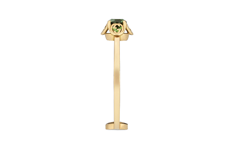 (Women) GUCCI Interlocking Double G Tourmaline 18k Gold Ring for Women 662428-J85H0-8268 圖 4