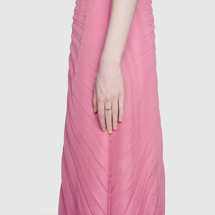 (Women) GUCCI Interlocking Double G Tourmaline 18k Gold Ring for Women 662428-J85H0-8268 圖 6