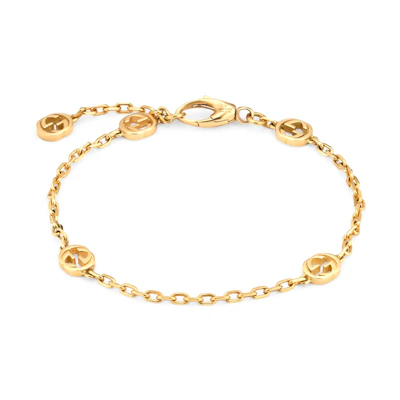 (Women) GUCCI Interlocking G 18K Gold Bracelet for Women - Gold Jewelry. 629904-J8500-8000