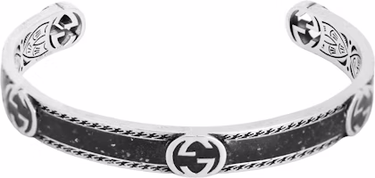 (Women) GUCCI Interlocking G 925 Silver Bracelet Black 645570-J8410-1064 (Women) GUCCI Interlocking G 925 Silver Bracelet Black 645570-J8410-1064