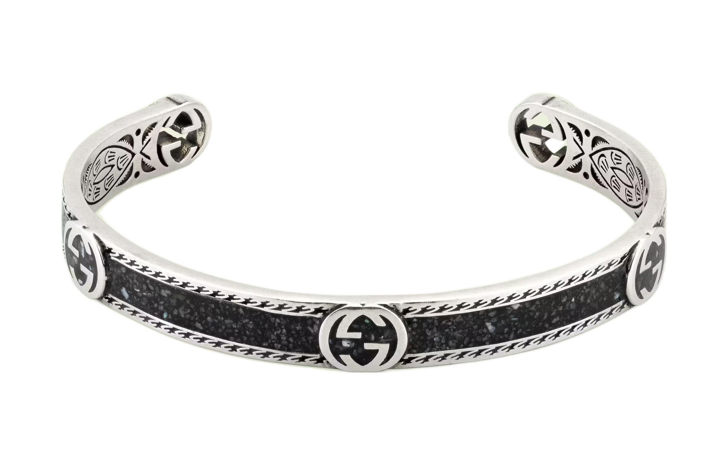 Order (W) 古驰Interlocking G 925纯银手链 黑色 645570-J8410-1064