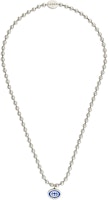 (Women) GUCCI Interlocking G Blue Sphere Chain Necklace 925 Silver for Women. 753438-J8410-8136 (Women) GUCCI Interlocking G Blue Sphere Chain Necklace 925 Silver for Women. 753438-J8410-8136