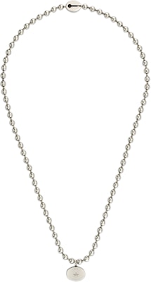 (W) 古驰女士蓝色球形链条双G标识925银项链 753438-J8410-8136 Lookbook (W) 古驰女士蓝色球形链条双G标识925银项链 753438-J8410-8136