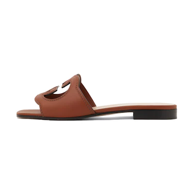 (W) Gucci Interlocking G Cut-Out Slide Sandal 'Cuir'