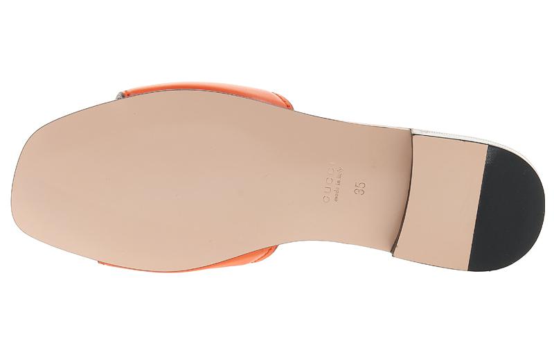 Sizing (W) Gucci Interlocking G Cut-Out Slide Sandal ''Oranje Leer'' 694451-US000-7519