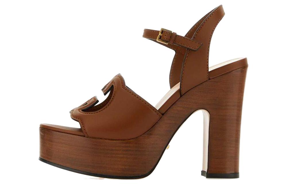 (Women) Gucci Interlocking G Cut Out sandal 'Cuir Leather' 730022-US000-2535