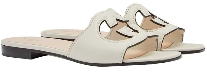 (W) Sandal Slides Gucci Reka Bentuk G 'Kulit Putih' 694451-US000-9022 Lookbook (W) Sandal Slides Gucci Reka Bentuk G 'Kulit Putih' 694451-US000-9022