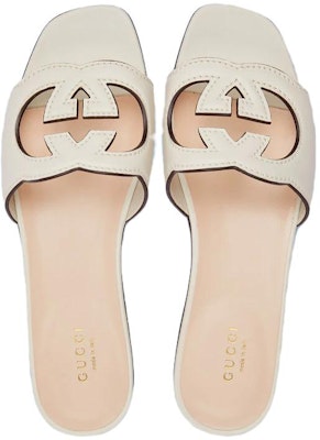 (Women) Gucci Interlocking G cut-out slide sandal 'White Leather' 694451-US000-9022 Shop (Women) Gucci Interlocking G cut-out slide sandal 'White Leather' 694451-US000-9022