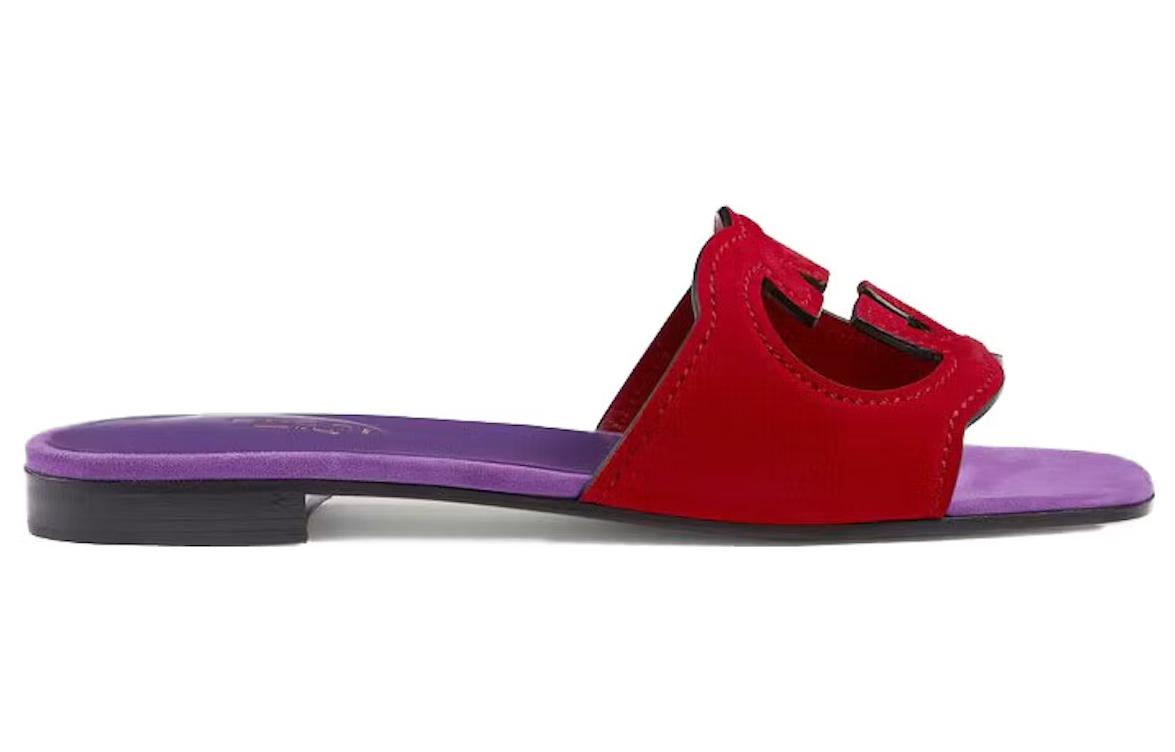 Order GUCCI古驰 绒面 鏤空 時尚涼拖 女款 紫紅色