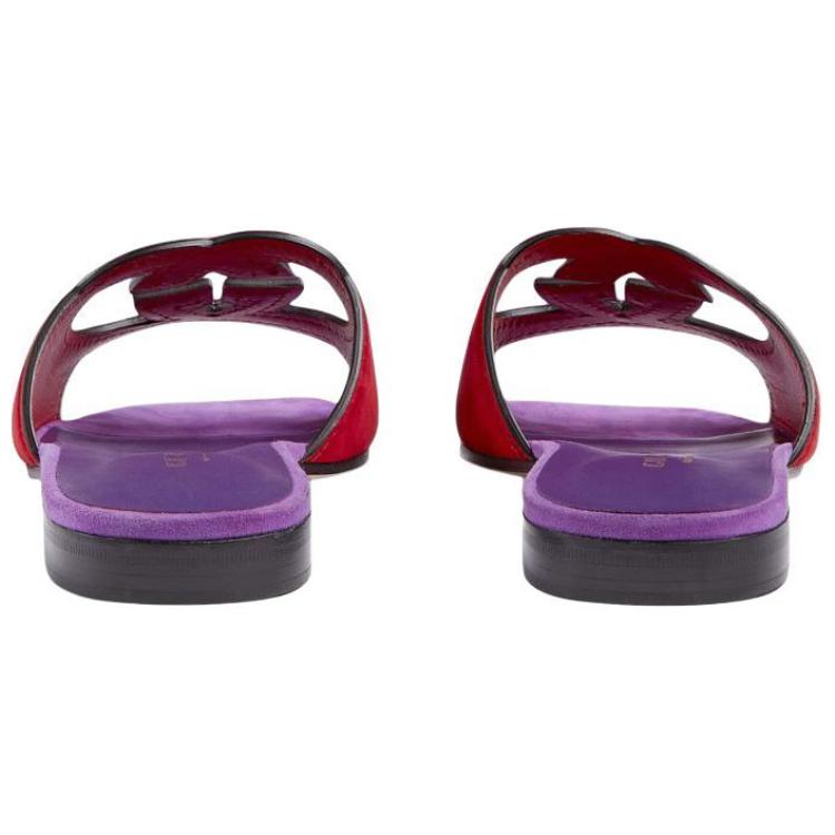 Purchase GUCCI古驰 绒面 鏤空 時尚涼拖 女款 紫紅色