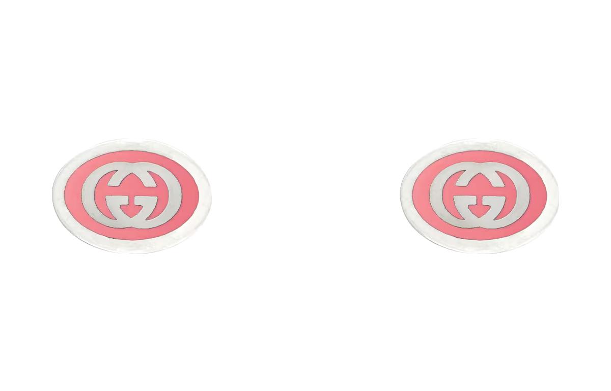 (Women) GUCCI Interlocking G Enamel 925 Silver Earrings for Women. 753485-J8410-5620
