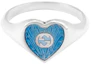 Order (Women) GUCCI Interlocking G Enamel Heart 925 Silver Ring for Women - Blue. 645544-J8410-8183