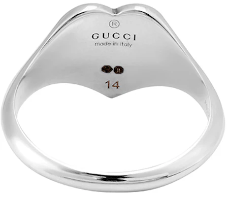 (Women) GUCCI Interlocking G Enamel Heart 925 Silver Ring for Women - Blue. 645544-J8410-8183 Lookbook (Women) GUCCI Interlocking G Enamel Heart 925 Silver Ring for Women - Blue. 645544-J8410-8183
