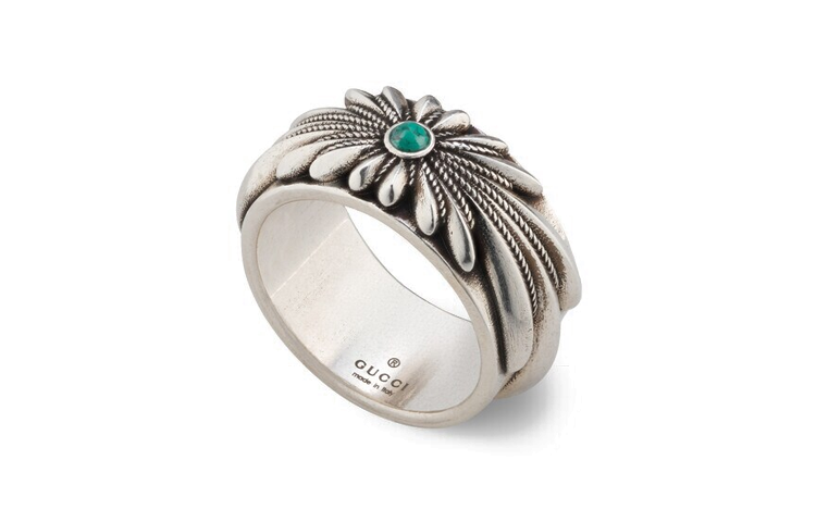 Lookbook (W) Cincin Perak GUCCI Interlocking G Terukir 925 Wanita - Perak. 752450-J8749-8183