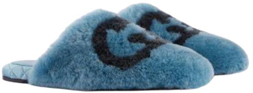 (W) Selipar Bulu Palsu Gucci Interlocking G Biru Hitam 719847-AAAUL-8439 Shop (W) Selipar Bulu Palsu Gucci Interlocking G Biru Hitam 719847-AAAUL-8439