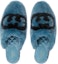 Purchase (W) Selipar Bulu Palsu Gucci Interlocking G Biru Hitam 719847-AAAUL-8439