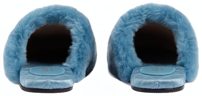 (Women) Gucci Interlocking G Faux-Fur Slippers Blue Black 719847-AAAUL-8439 Details for (Women) Gucci Interlocking G Faux-Fur Slippers Blue Black 719847-AAAUL-8439