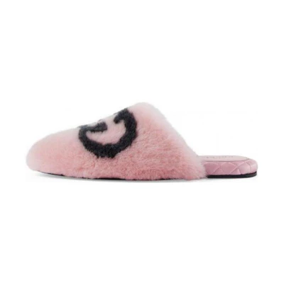 (W) Gucci Faux-Fur Slipper 'Interlocking G - Pink Black'