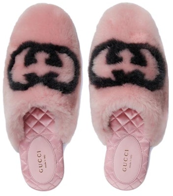 (Women) Gucci Faux-Fur Slipper 'Interlocking G - Pink Black' 719847-AAAUL-8440 Lookbook (Women) Gucci Faux-Fur Slipper 'Interlocking G - Pink Black' 719847-AAAUL-8440