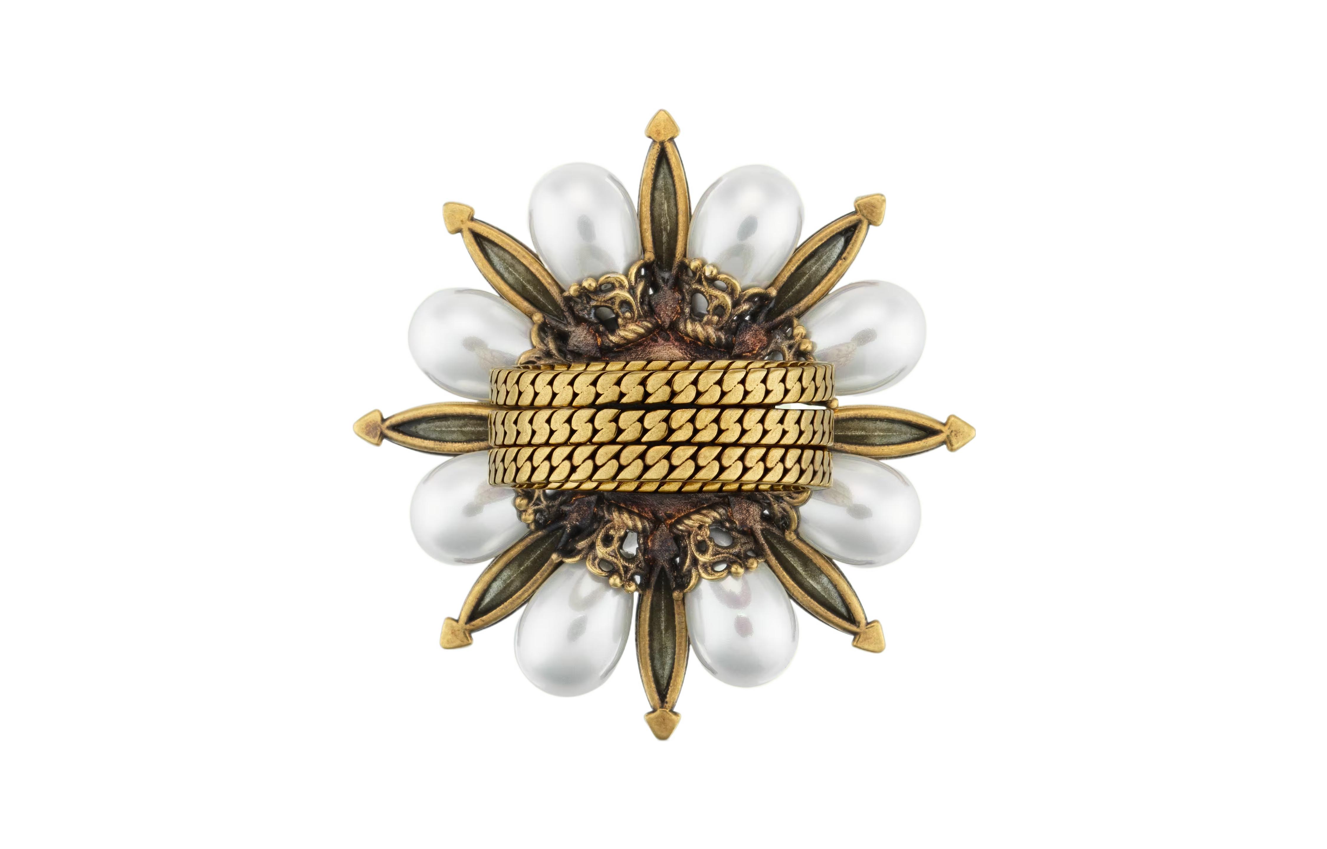 (Women) GUCCI Interlocking G Flower Crystal Ring for Women. 702719I98758623 圖 4