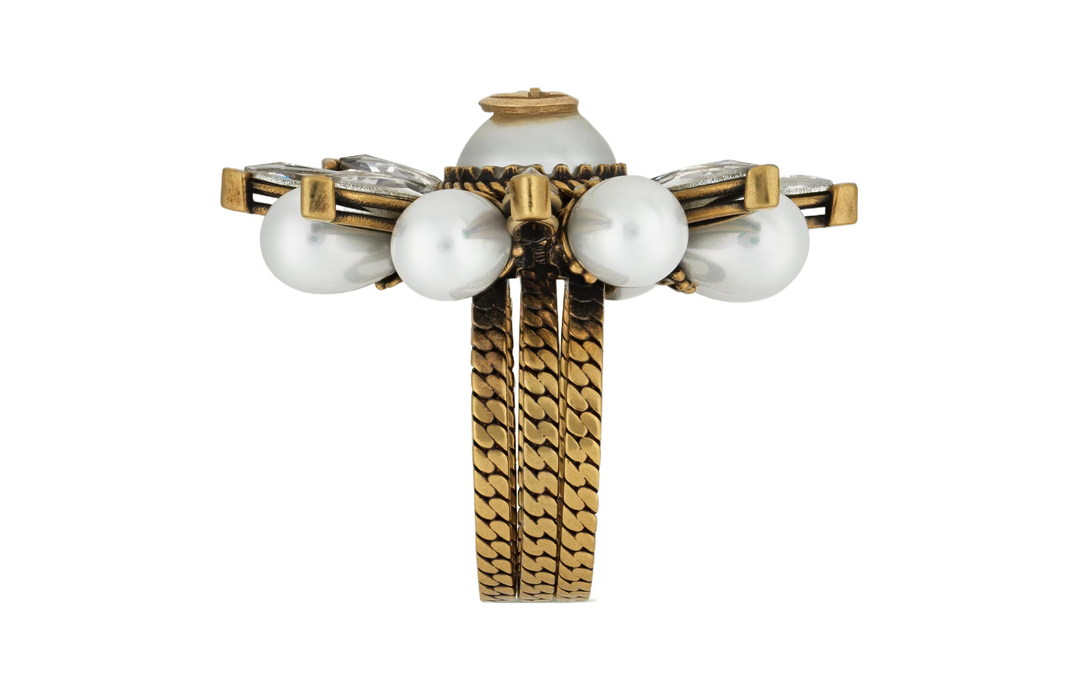 (Women) GUCCI Interlocking G Flower Crystal Ring for Women. 702719I98758623 圖 5