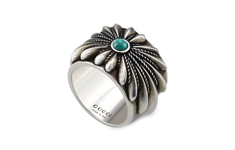 (Women) GUCCI Interlocking G Flower Engraved 925 Silver Ring for Women - Silver 752454-J8749-8183 圖 3