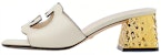 (W) Sandal Kulit Gucci Interlocking G Putih Emas 694450-US000-9022