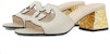 (W) Sandal Kulit Gucci Interlocking G Putih Emas 694450-US000-9022