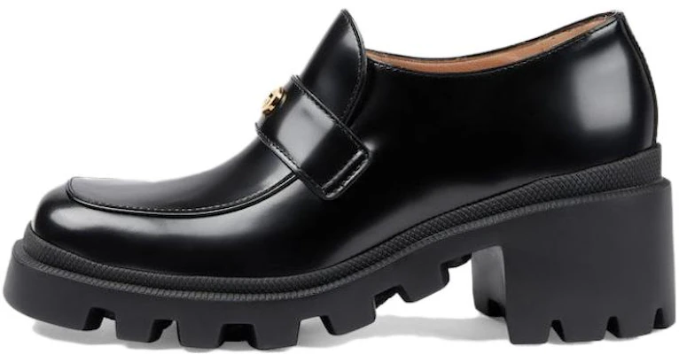 GUCCI古馳 圓頭厚底 樂福鞋 7.5cm 女款 黑色 Buy GUCCI古馳 圓頭厚底 樂福鞋 7.5cm 女款 黑色
