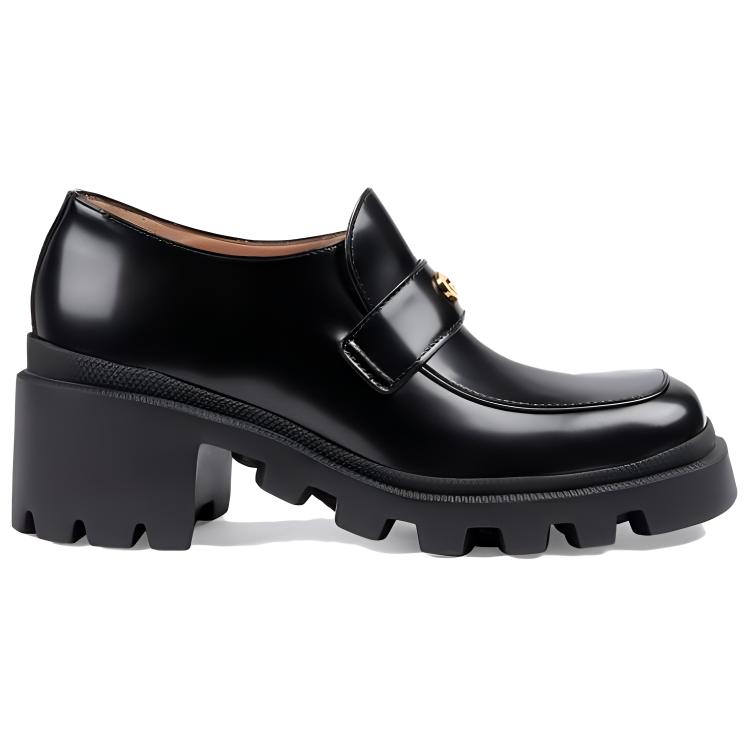 (W) Gucci Interlocking G Loafers 'All Black' 圖 2