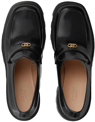 GUCCI古馳 圓頭厚底 樂福鞋 7.5cm 女款 黑色 Lookbook GUCCI古馳 圓頭厚底 樂福鞋 7.5cm 女款 黑色