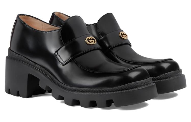 (W) Gucci Interlocking G Loafers 'All Black' 圖 4