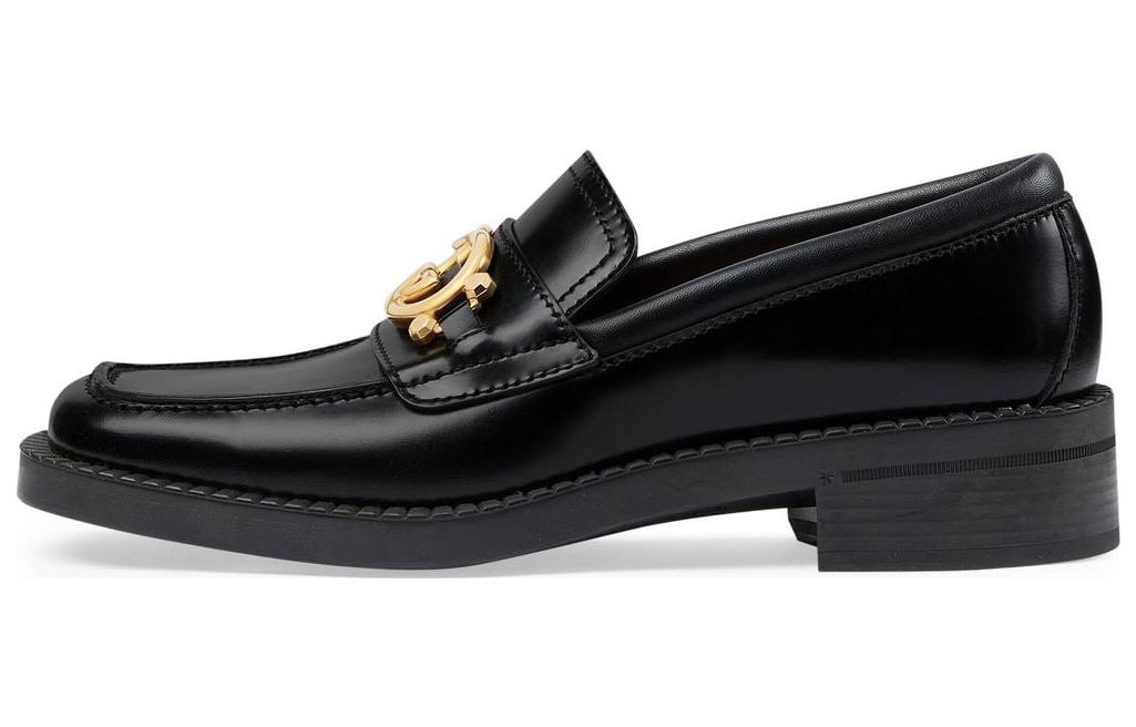 (Women) Gucci Interlocking G Loafers Black Leather 701791-10R60-1000