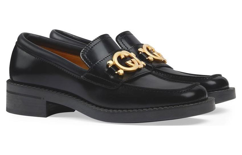 Lookbook (W) Mocassini Gucci Interlocking G in Pelle Nera 701791-10R60-1000