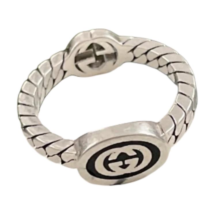 (Women) GUCCI Interlocking G Logo Slim 925 Silver Ring for Women. 678654-J8410-8191 圖 2
