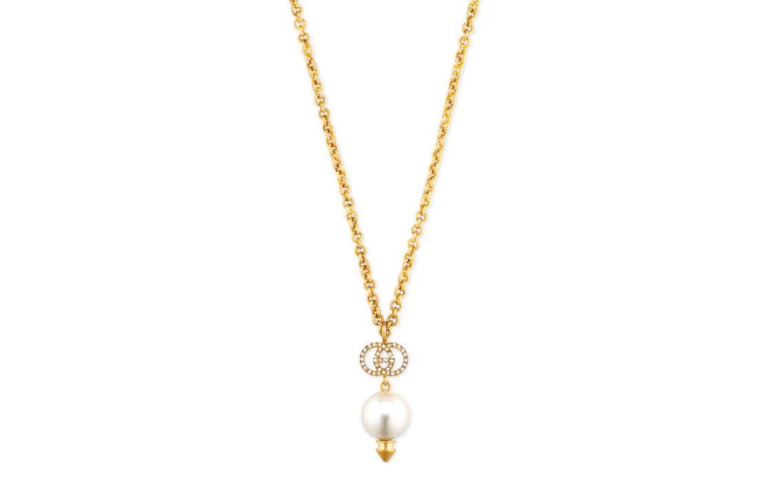 (Women) GUCCI Interlocking G Pearl Necklace Metallic Fashion Jewelry 582806J1D518516 圖 2