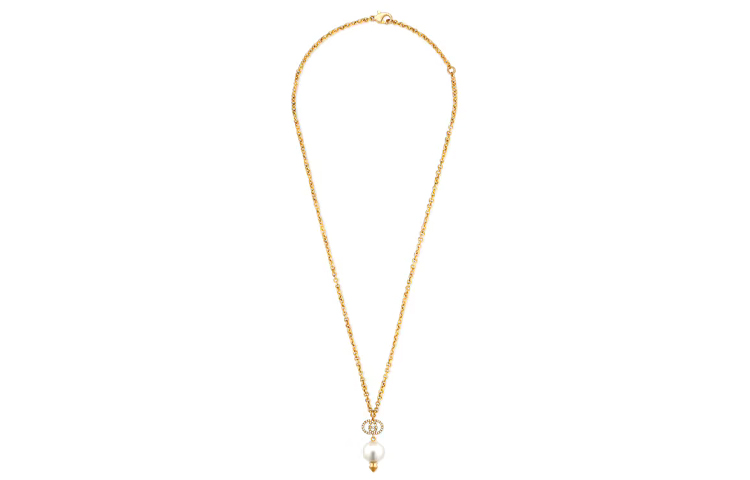 (Women) GUCCI Interlocking G Pearl Necklace Metallic Fashion Jewelry 582806J1D518516 圖 3