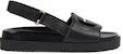 (W) Sandal Kulit Hitam Gucci Interlocking G 738687-US000-1000