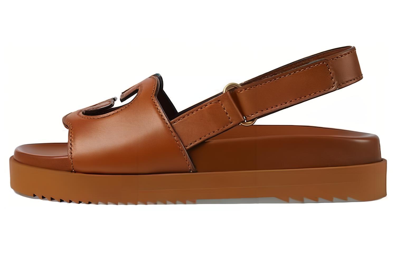 (Women) Gucci Interlocking G Sandals Cuir Leather 738687-US000-2535