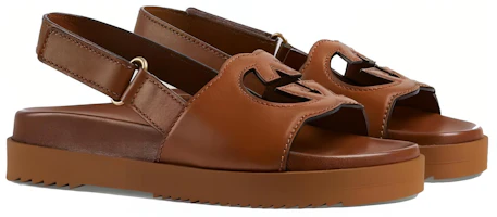 Shop (W) Sandal Gucci Interlocking G Kulit Cuir 738687-US000-2535