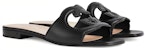 (W) Sandal Gucci G Salit Bulu Domba 'Hitam' 694451-US000-1000