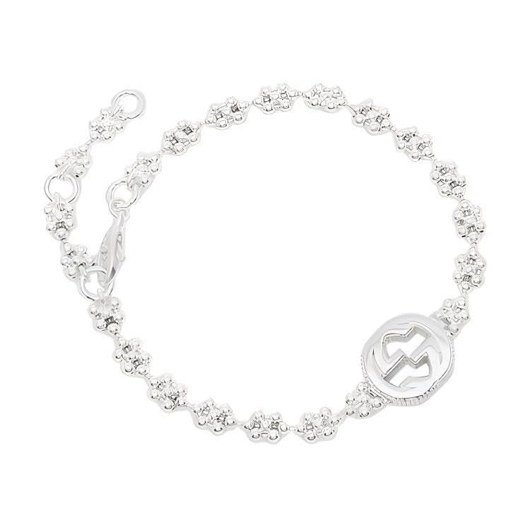 (Women) GUCCI Interlocking G Sterling Silver Bracelet Silver 481687-J8400-8106