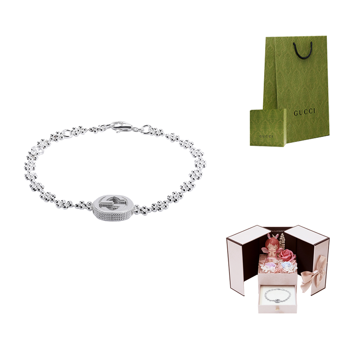 Details for (W) GUCCI 互扣G純銀手鏈 銀色 481687-J8400-8106