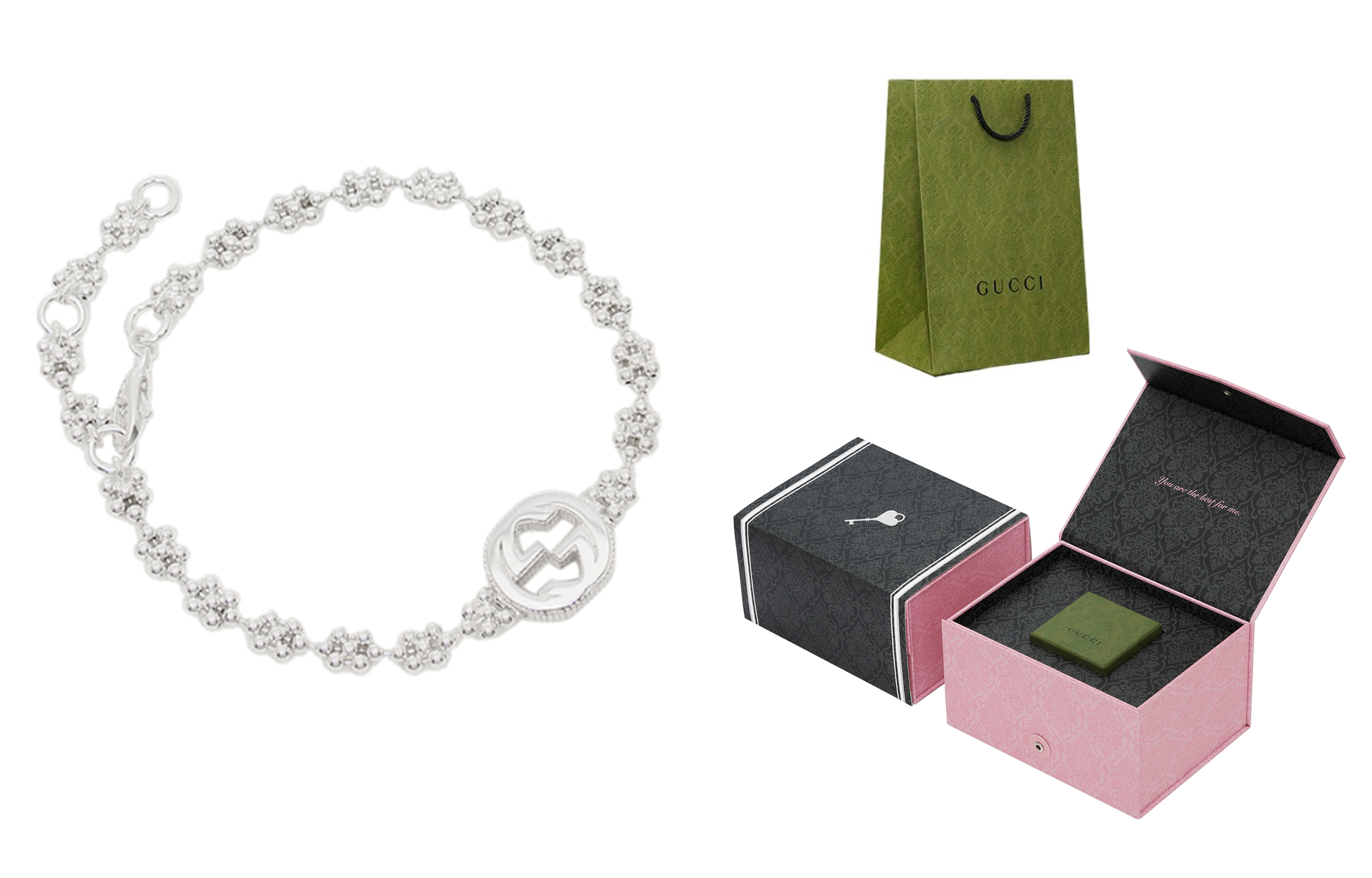 Cheap (W) GUCCI 互扣G純銀手鏈 銀色 481687-J8400-8106