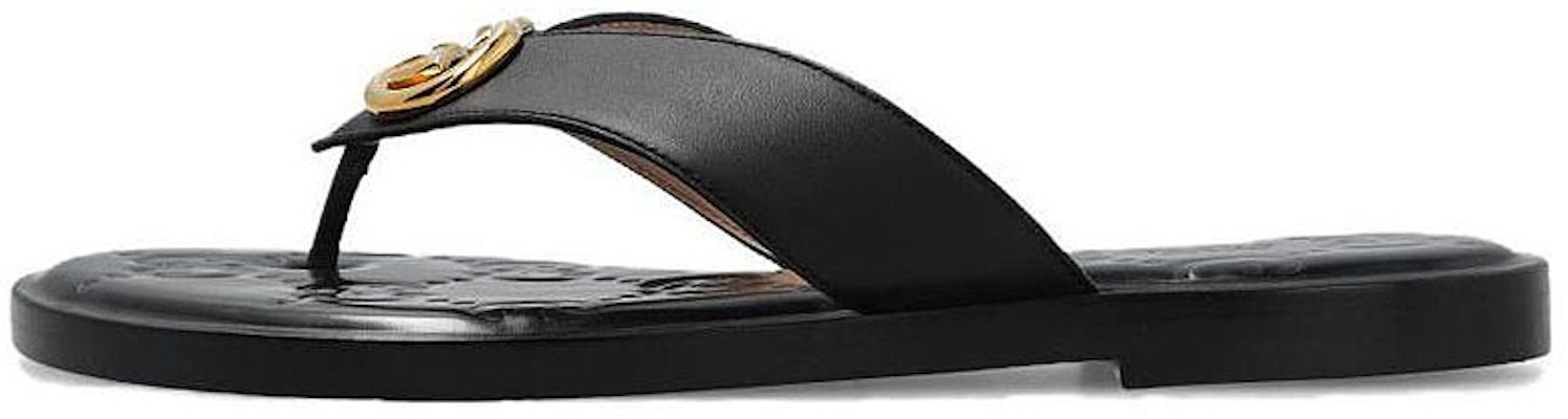 (Women) Gucci Interlocking G thong sandal 'Black Leather' 695207-A3N00-1000 Buy (Women) Gucci Interlocking G thong sandal 'Black Leather' 695207-A3N00-1000