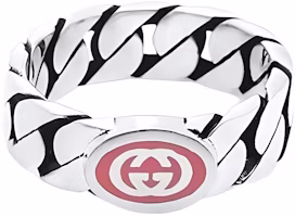 (Women) GUCCI Interlocking GG 925 Silver Enamel Ring for Women - Silver. 701612-J8410-5620 (Women) GUCCI Interlocking GG 925 Silver Enamel Ring for Women - Silver. 701612-J8410-5620