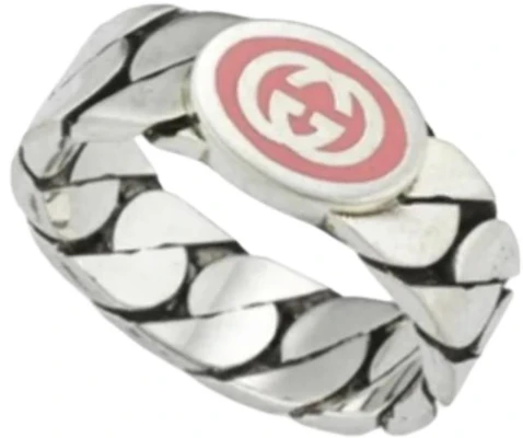 (W) GUCCI 女士 925银珐琅双G标志戒指 - 银色 701612-J8410-5620 Order (W) GUCCI 女士 925银珐琅双G标志戒指 - 银色 701612-J8410-5620