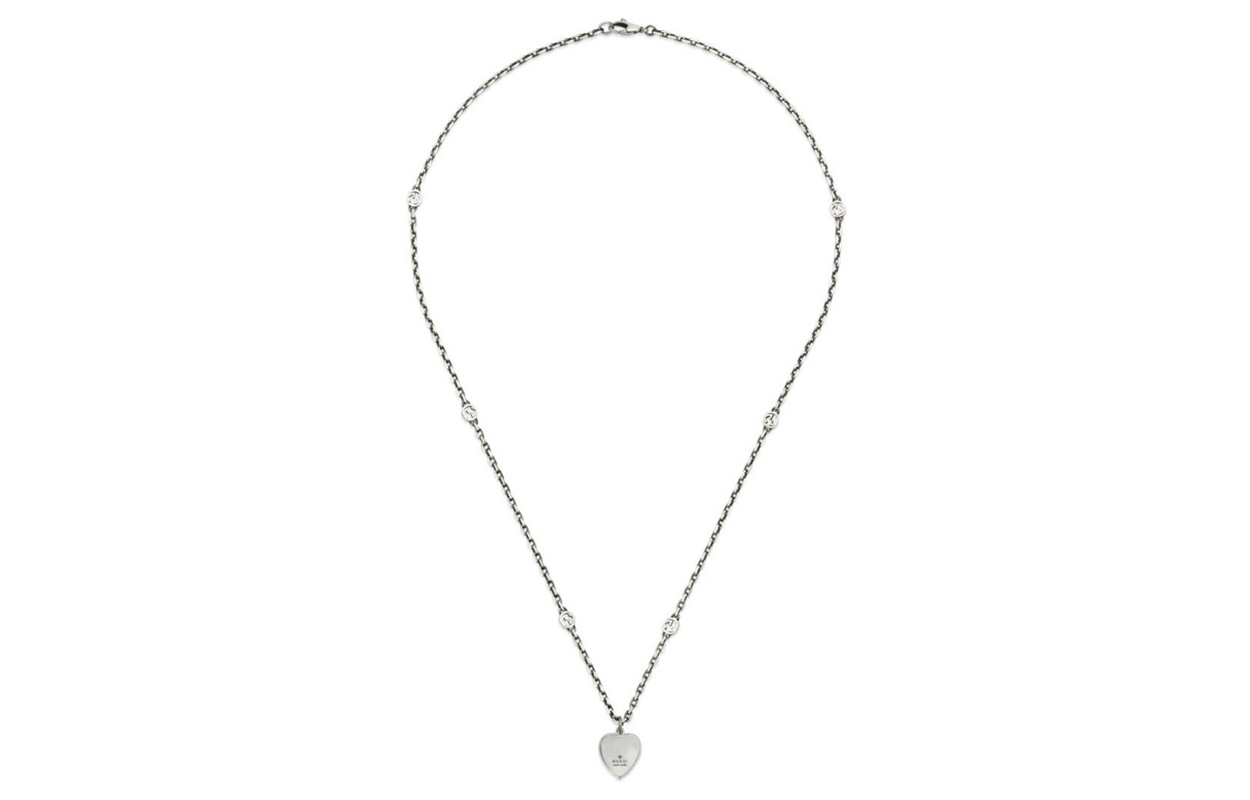 (Women) GUCCI Interlocking Heart 925 Silver Necklace for Women - Red YBB645545001 圖 3